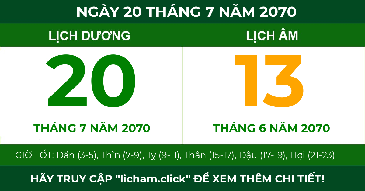 lịch âm ngày 20 tháng 7 năm 2070