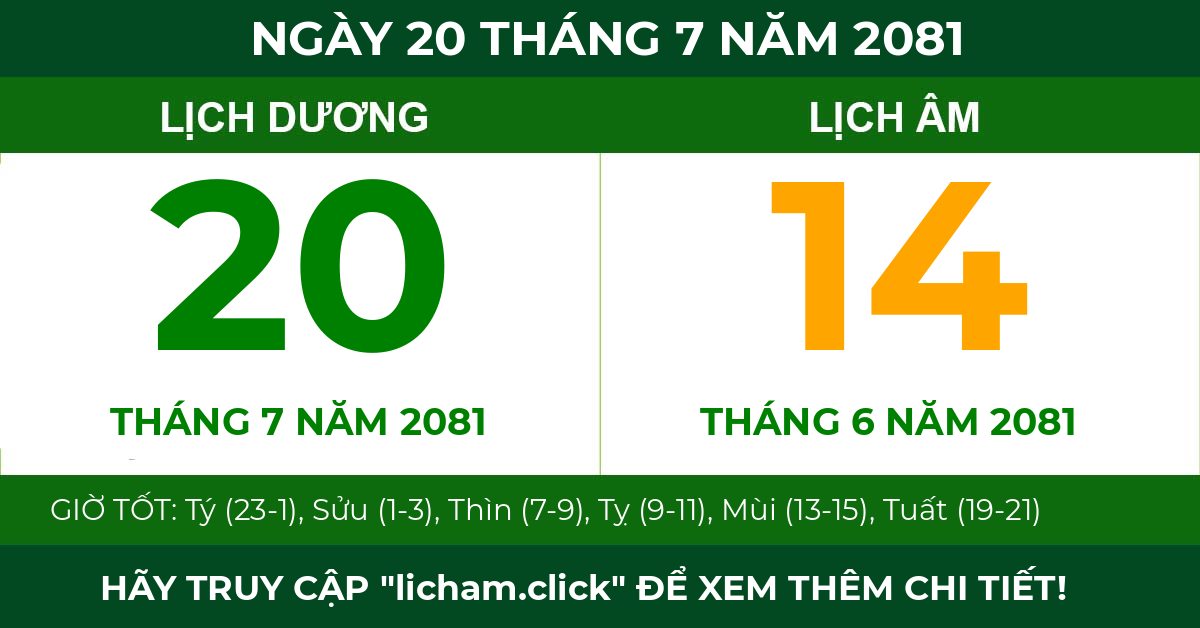 lịch âm ngày 20 tháng 7 năm 2081