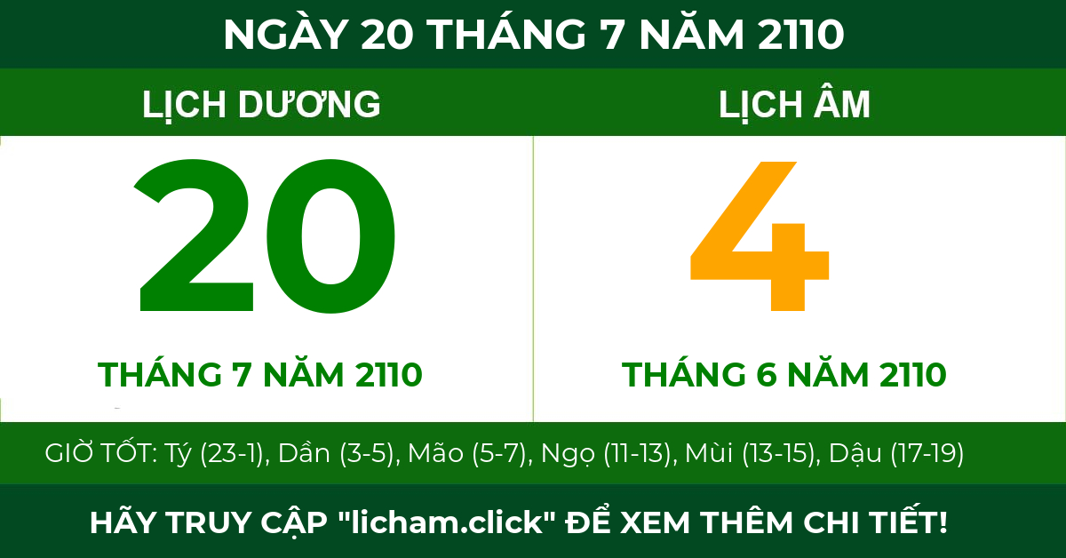 lịch âm ngày 20 tháng 7 năm 2110