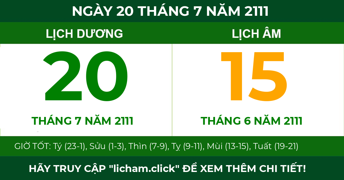 lịch âm ngày 20 tháng 7 năm 2111