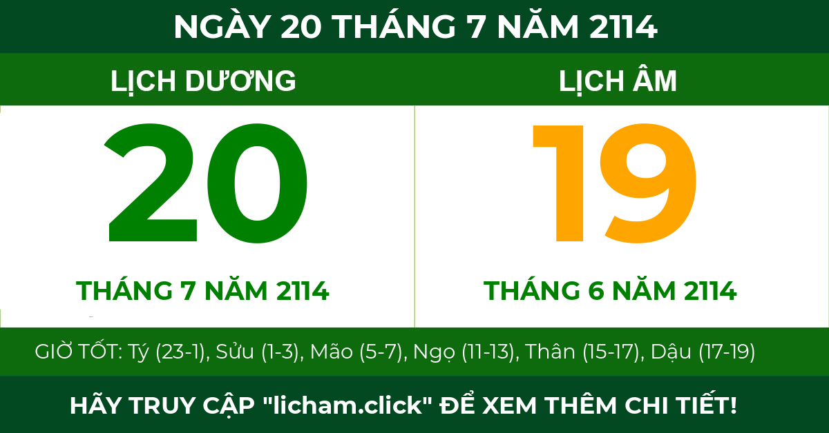 lịch âm ngày 20 tháng 7 năm 2114