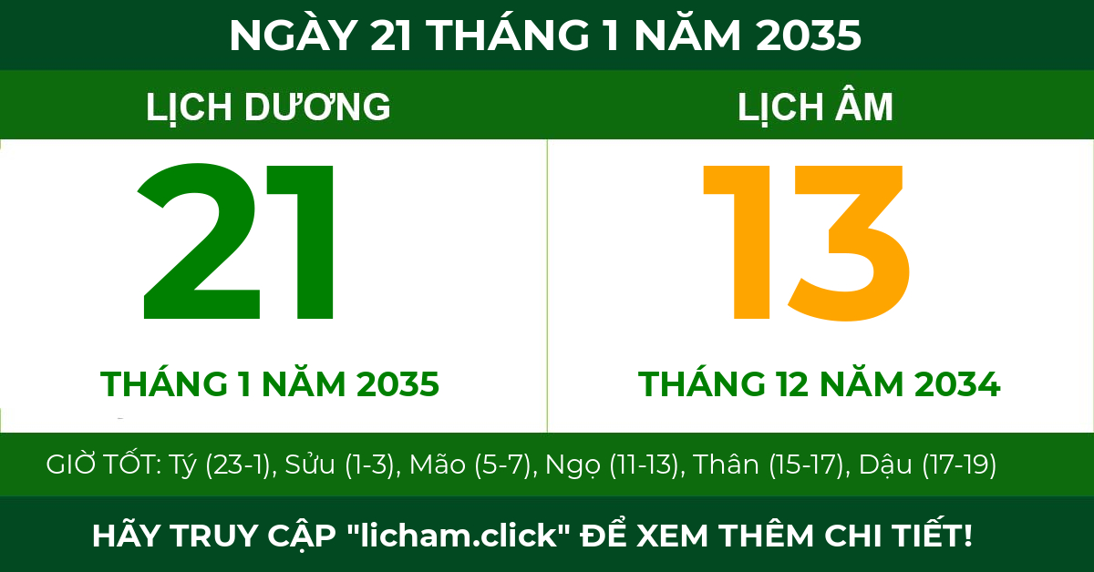 lịch âm ngày 21 tháng 1 năm 2035