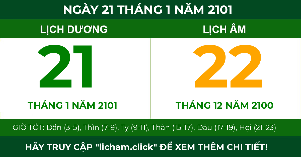 lịch âm ngày 21 tháng 1 năm 2101
