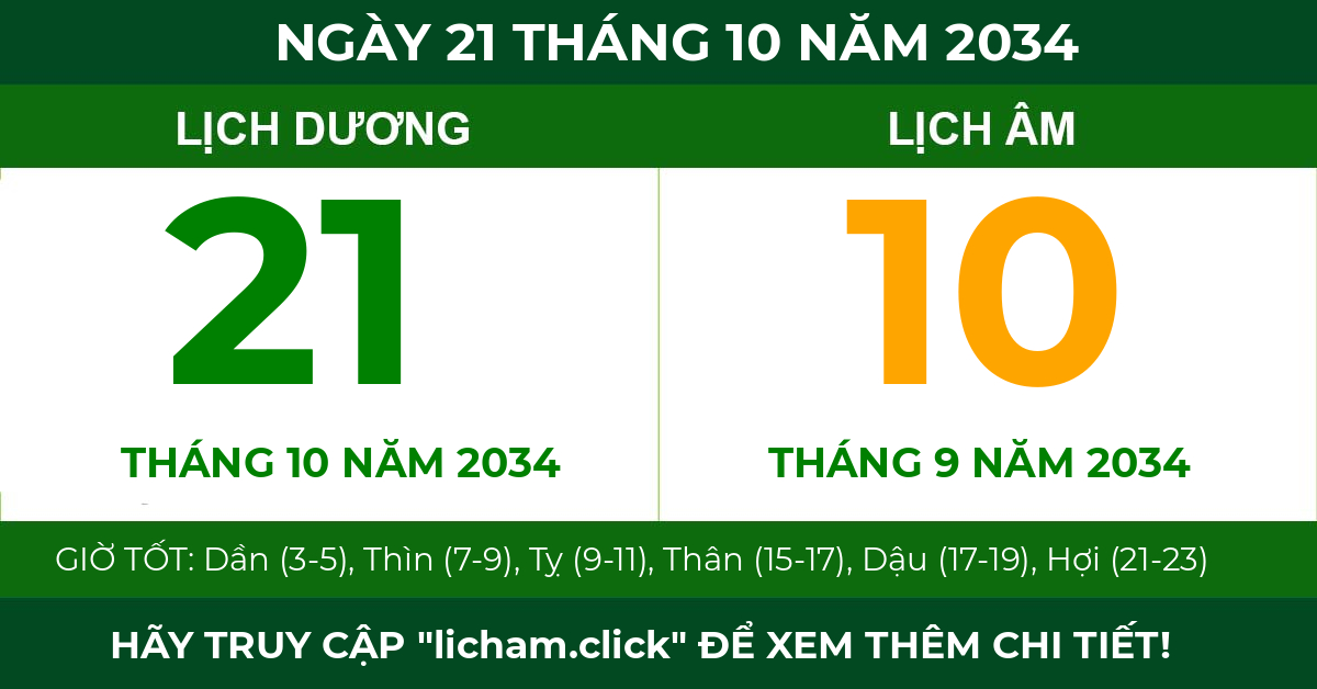 lịch âm ngày 21 tháng 10 năm 2034