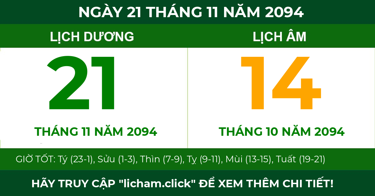 lịch âm ngày 21 tháng 11 năm 2094