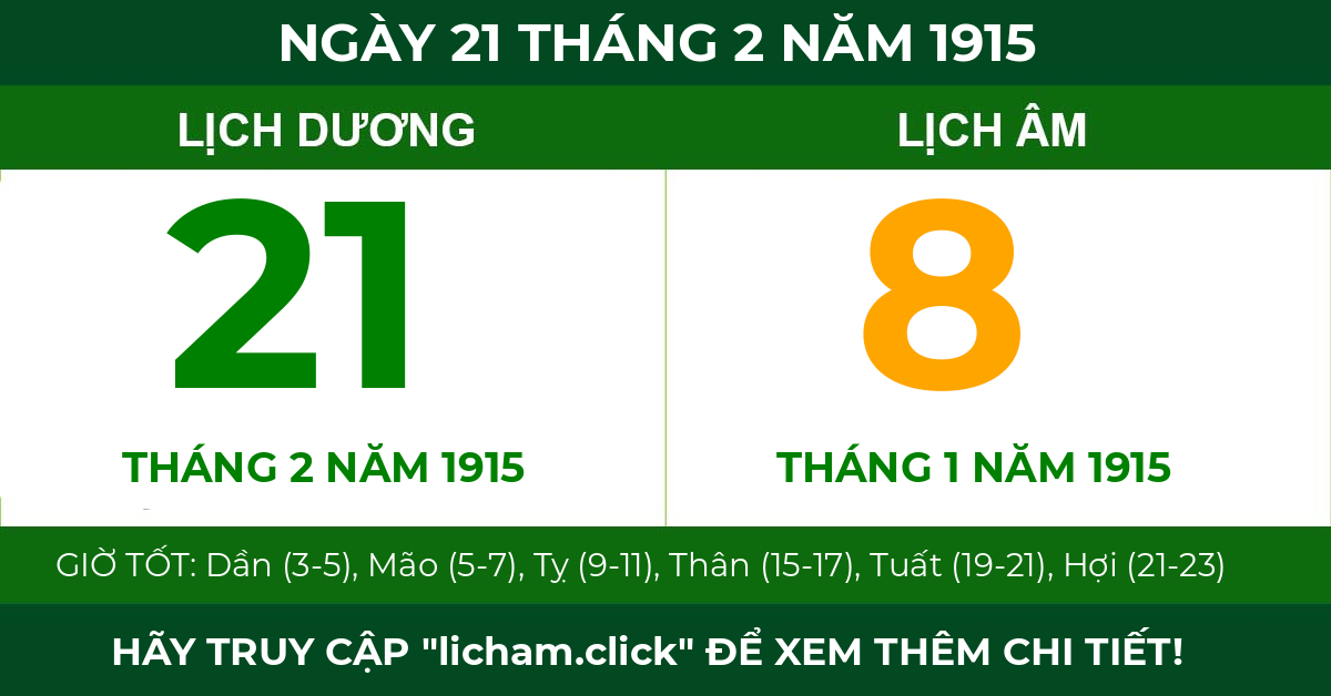 lịch âm ngày 21 tháng 2 năm 1915