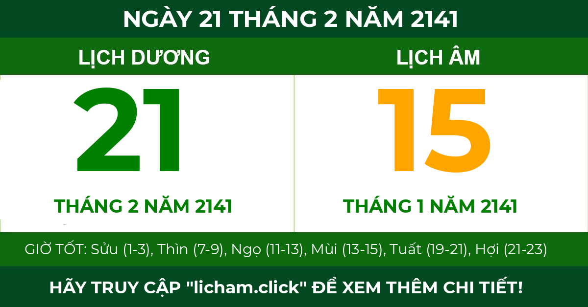 lịch âm ngày 21 tháng 2 năm 2141
