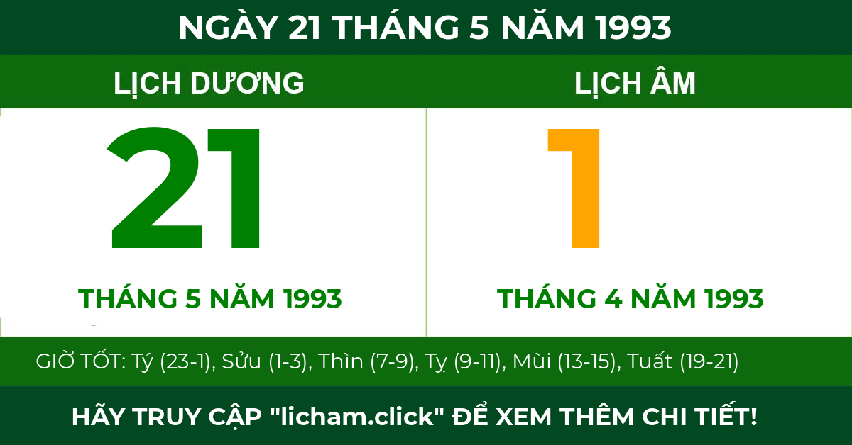 lịch âm ngày 21 tháng 5 năm 1993