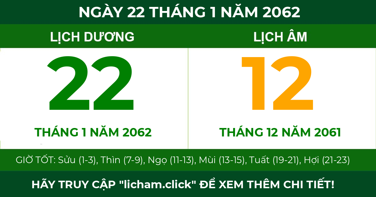 lịch âm ngày 22 tháng 1 năm 2062