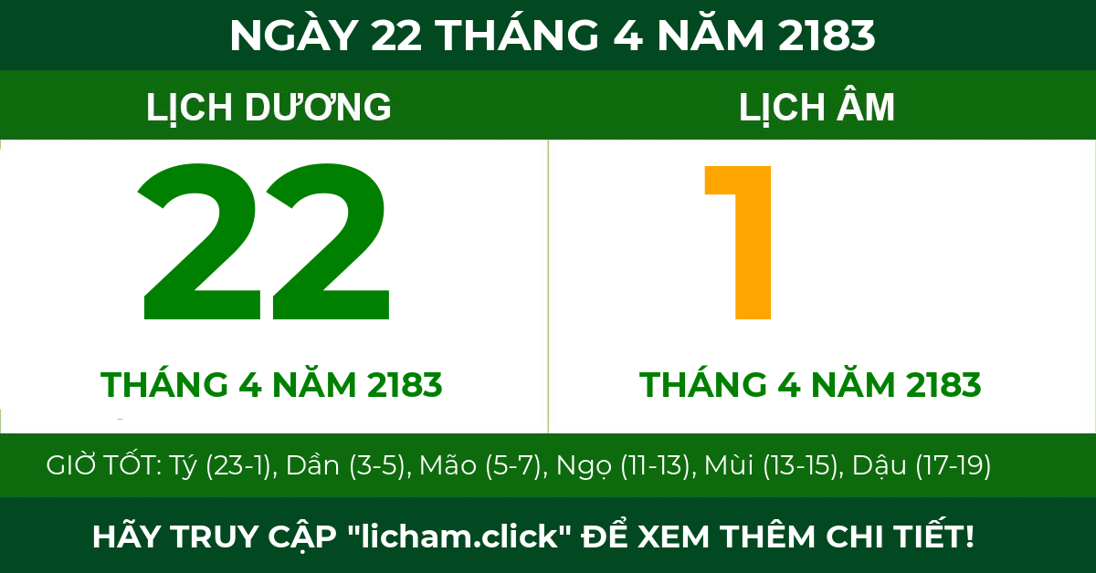 lịch âm ngày 22 tháng 4 năm 2183