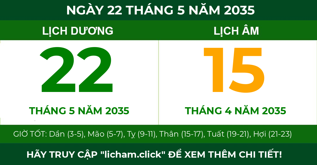 lịch âm ngày 22 tháng 5 năm 2035