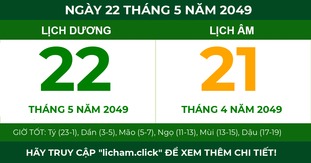 lịch âm ngày 22 tháng 5 năm 2049