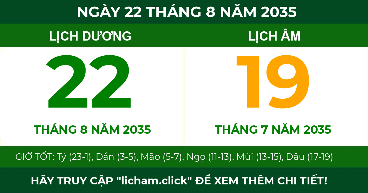 lịch âm ngày 22 tháng 8 năm 2035