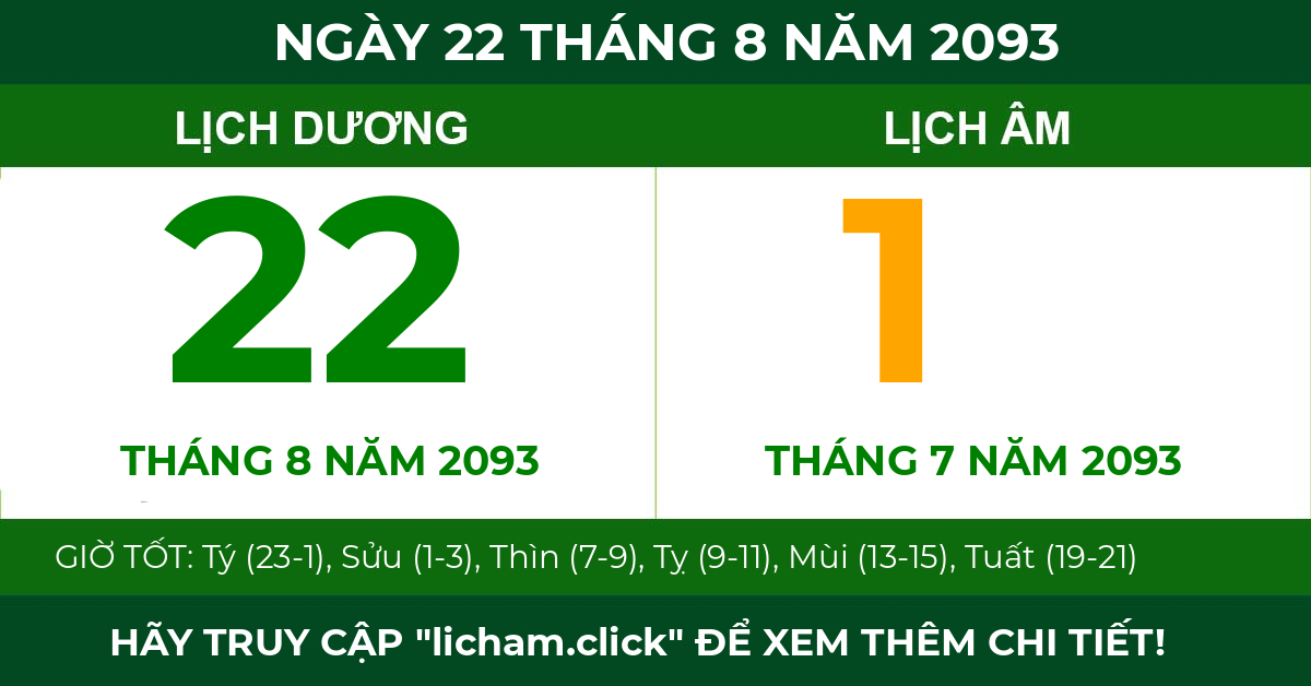 lịch âm ngày 22 tháng 8 năm 2093