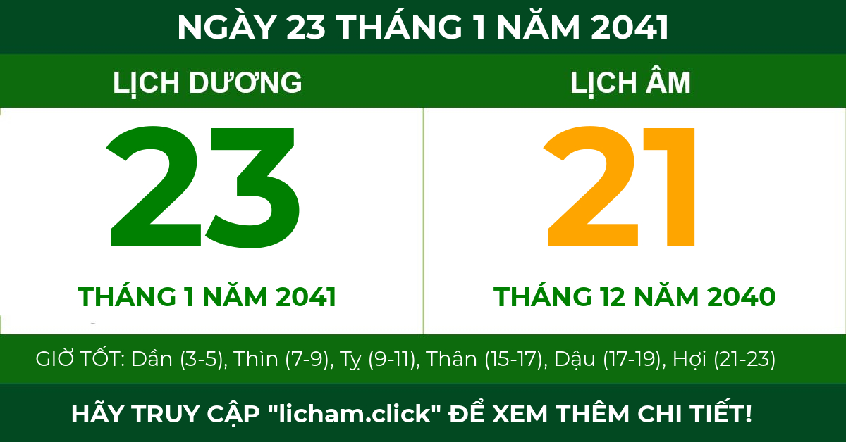 lịch âm ngày 23 tháng 1 năm 2041