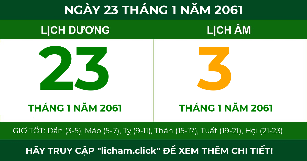lịch âm ngày 23 tháng 1 năm 2061