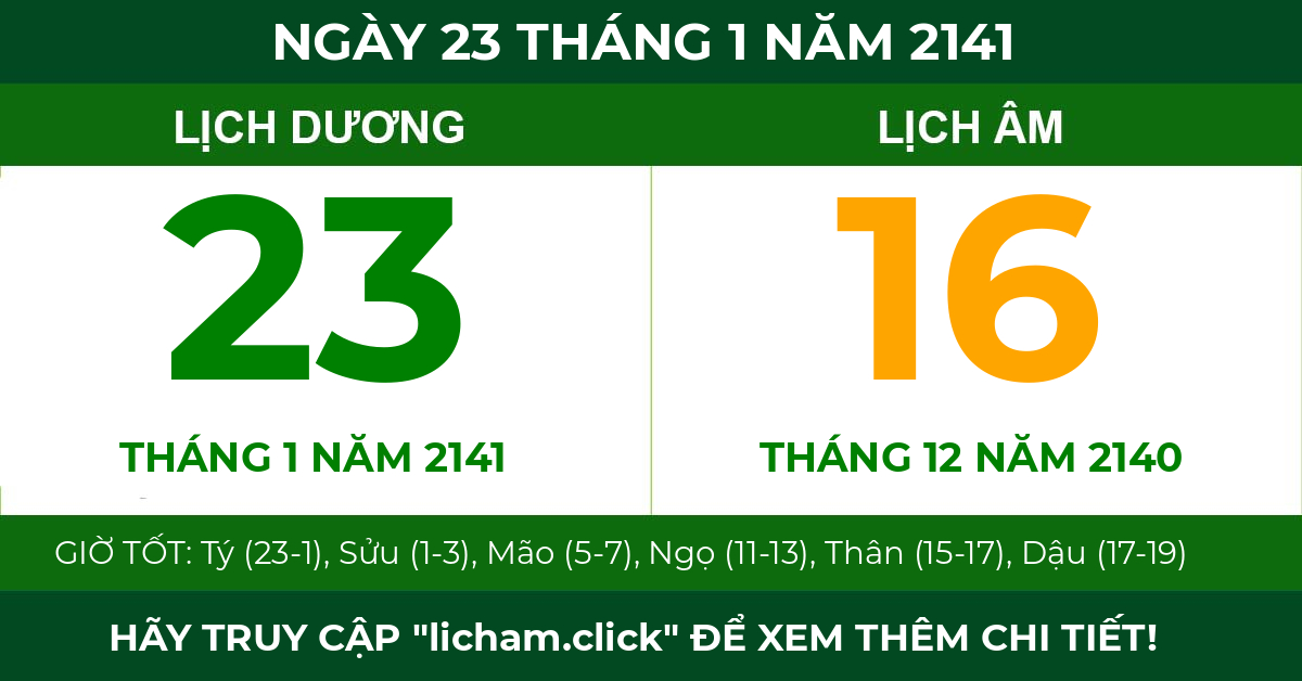 lịch âm ngày 23 tháng 1 năm 2141