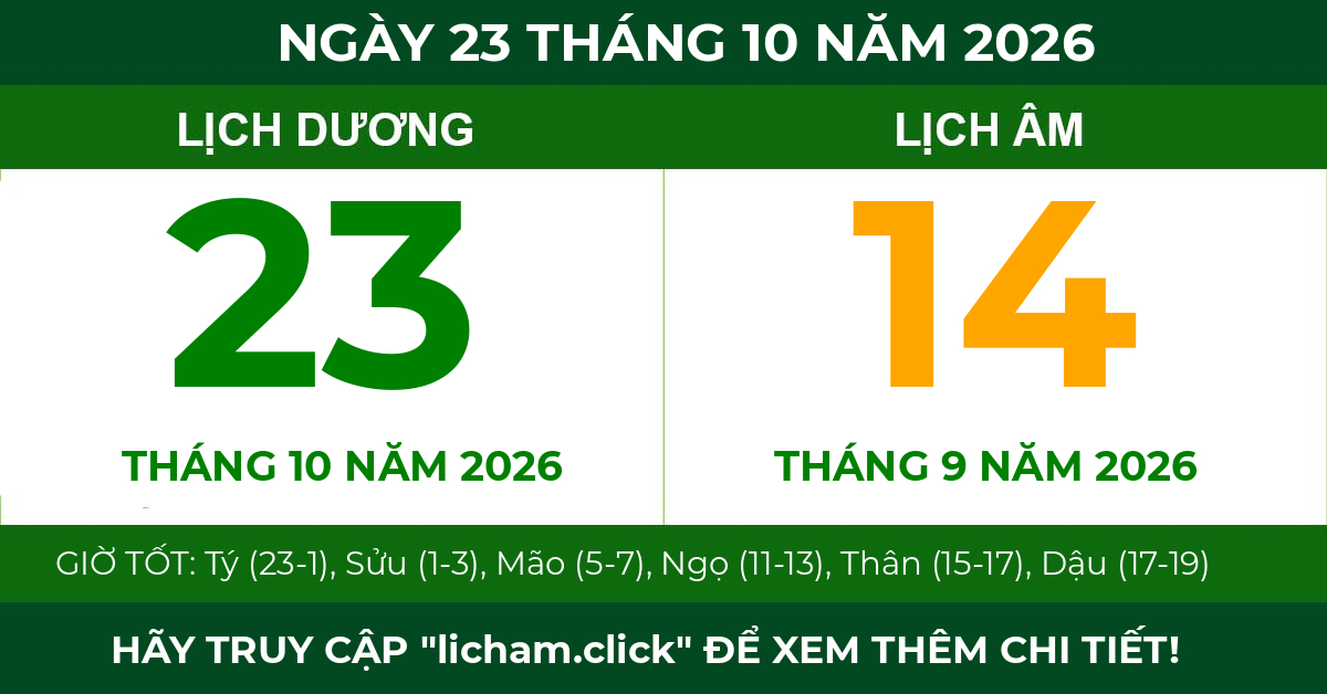 lịch âm ngày 23 tháng 10 năm 2026