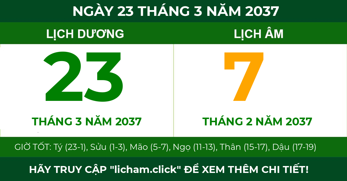 lịch âm ngày 23 tháng 3 năm 2037