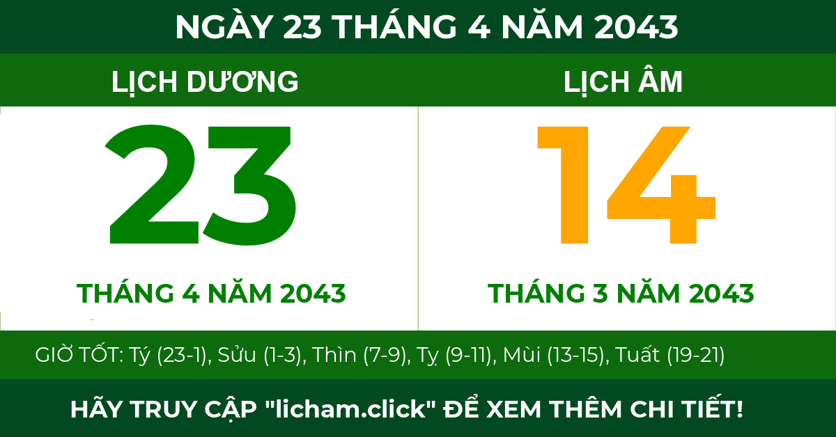lịch âm ngày 23 tháng 4 năm 2043