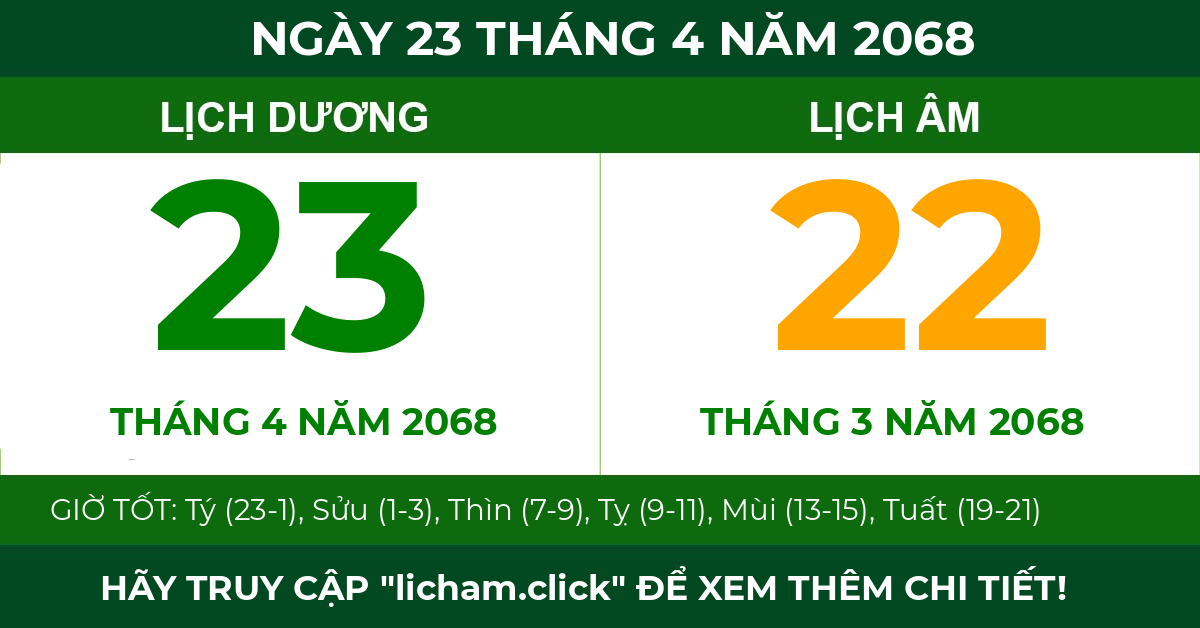 lịch âm ngày 23 tháng 4 năm 2068
