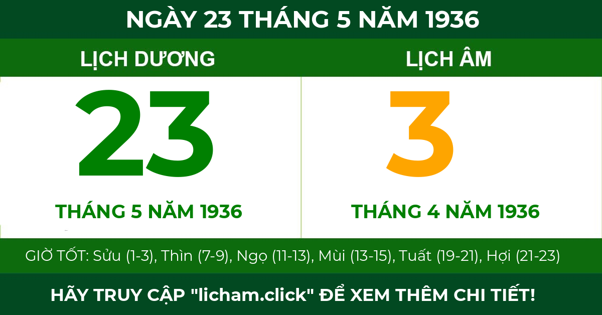 lịch âm ngày 23 tháng 5 năm 1936
