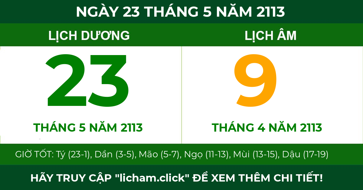 lịch âm ngày 23 tháng 5 năm 2113