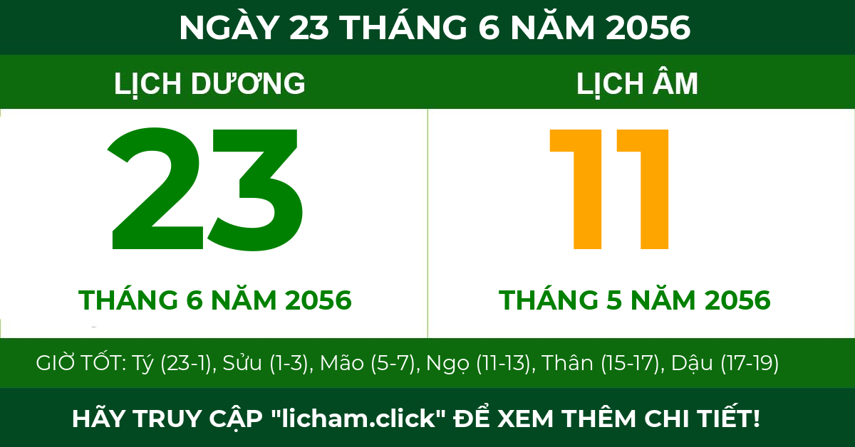 lịch âm ngày 23 tháng 6 năm 2056