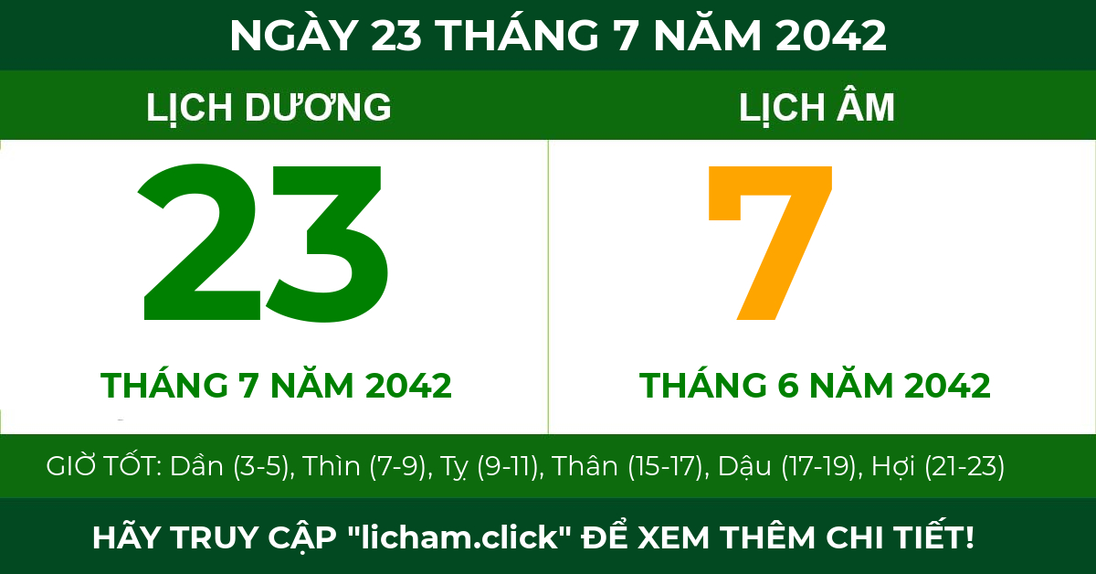 lịch âm ngày 23 tháng 7 năm 2042