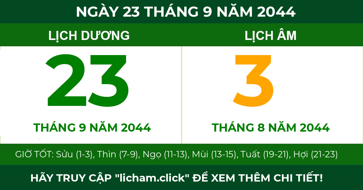lịch âm ngày 23 tháng 9 năm 2044