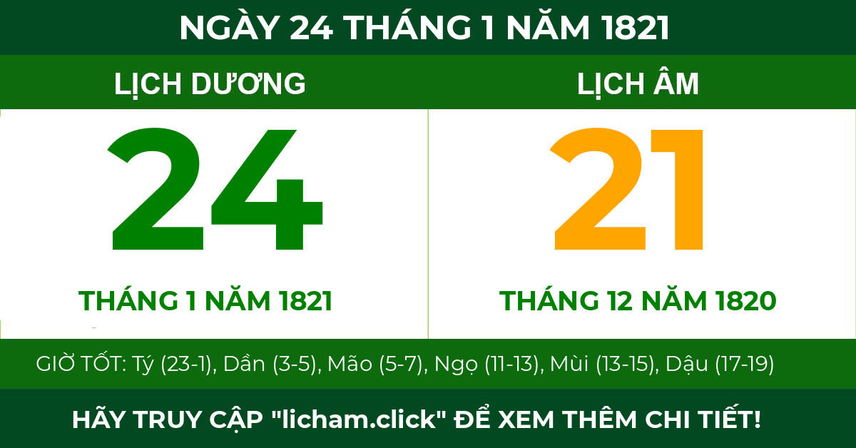 lịch âm ngày 24 tháng 1 năm 1821