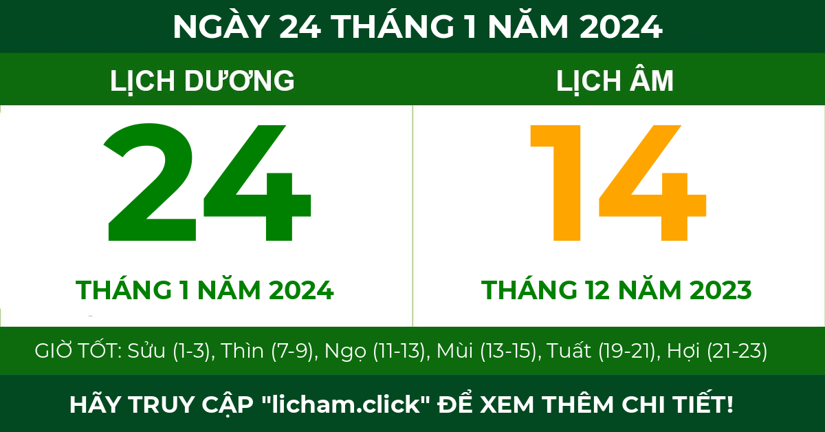 lịch âm ngày 24 tháng 1 năm 2024