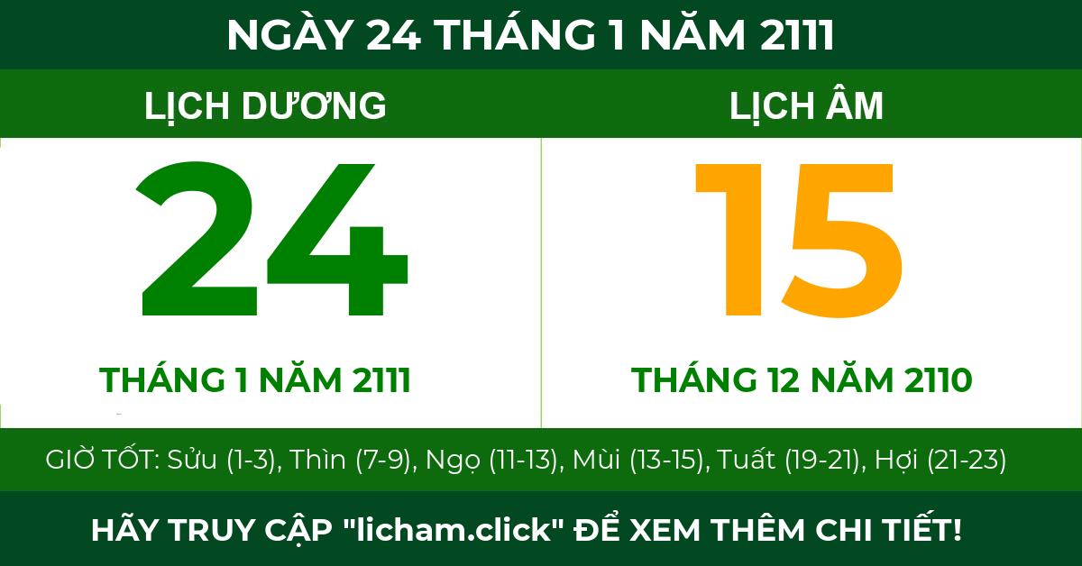 lịch âm ngày 24 tháng 1 năm 2111