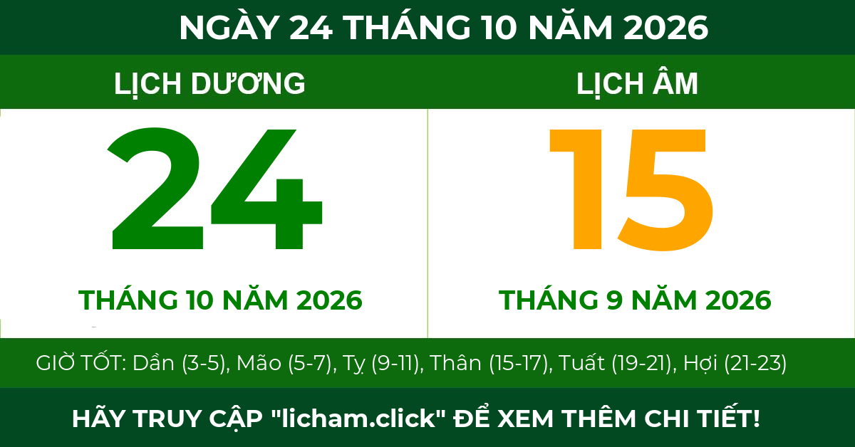 lịch âm ngày 24 tháng 10 năm 2026