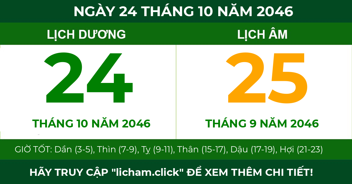 lịch âm ngày 24 tháng 10 năm 2046