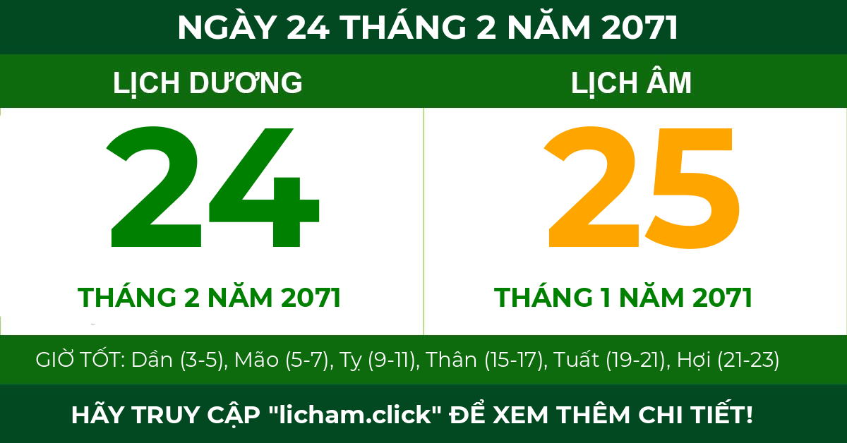 lịch âm ngày 24 tháng 2 năm 2071