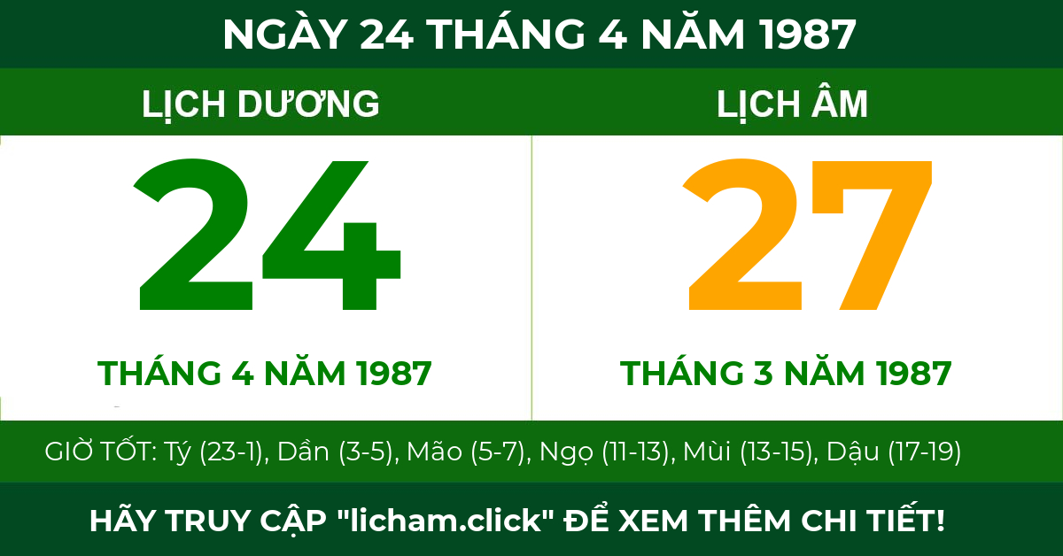 lịch âm ngày 24 tháng 4 năm 1987