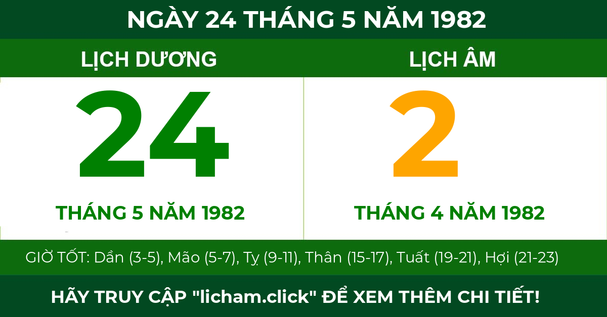 lịch âm ngày 24 tháng 5 năm 1982