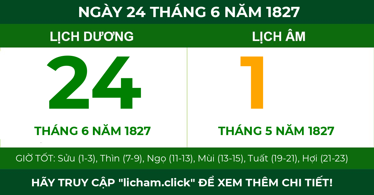 lịch âm ngày 24 tháng 6 năm 1827