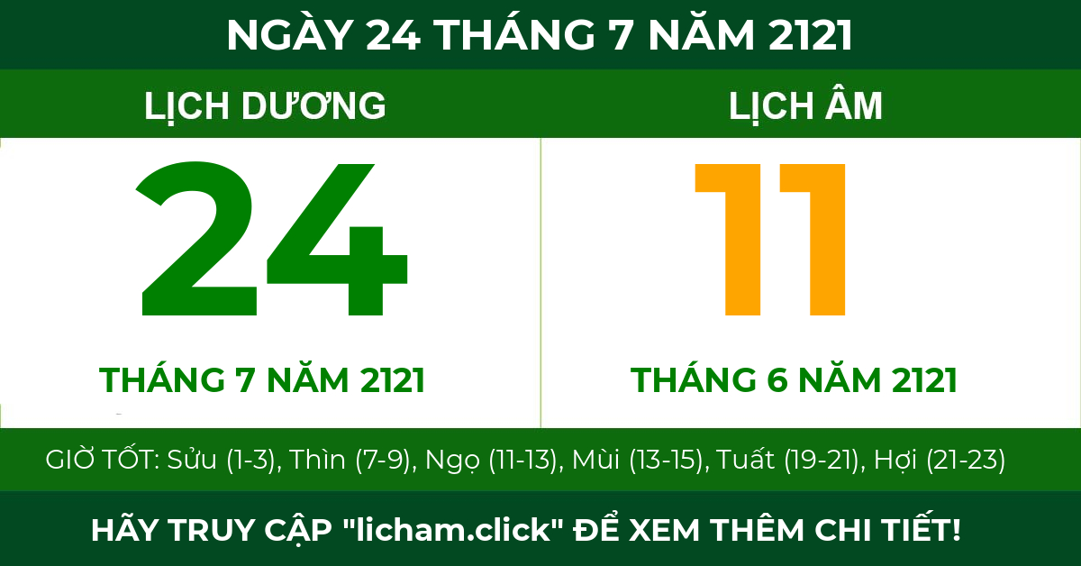 lịch âm ngày 24 tháng 7 năm 2121