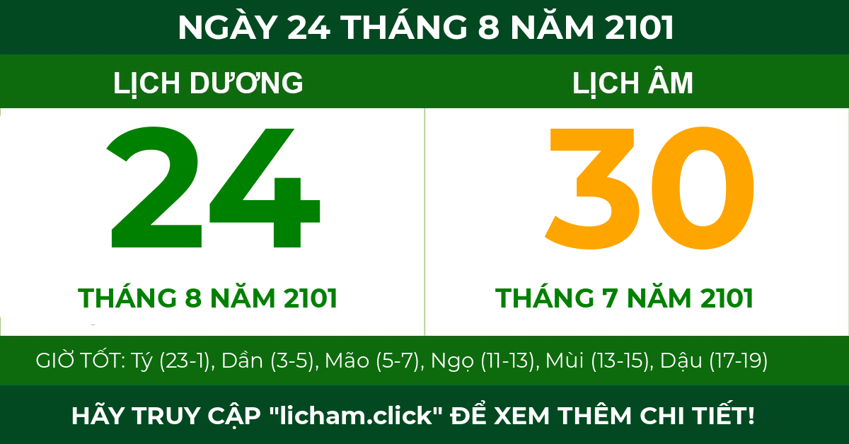 lịch âm ngày 24 tháng 8 năm 2101