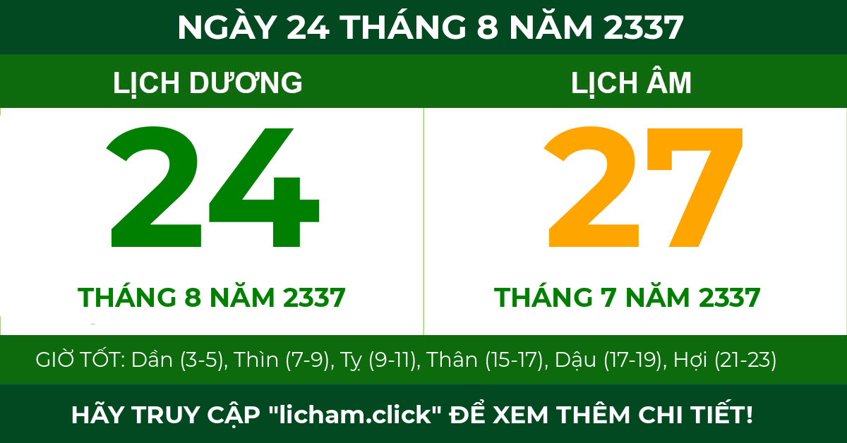 lịch âm ngày 24 tháng 8 năm 2337