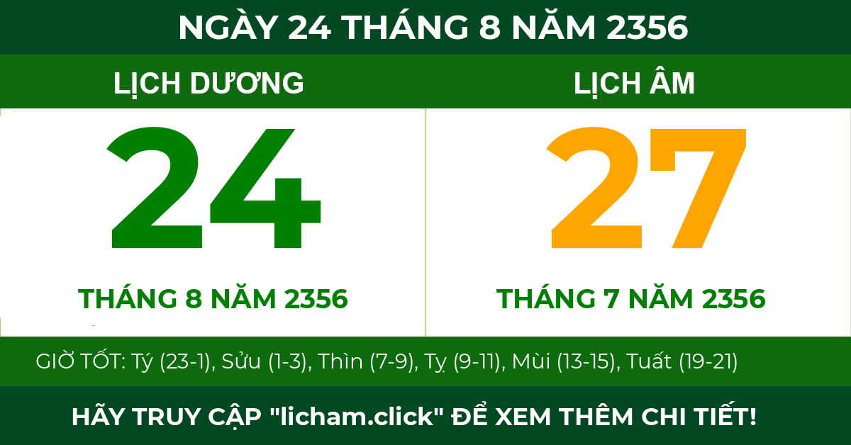 lịch âm ngày 24 tháng 8 năm 2356