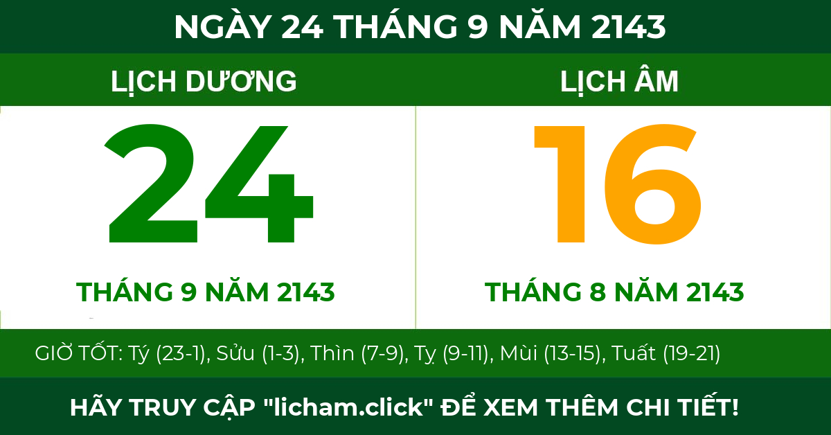 lịch âm ngày 24 tháng 9 năm 2143