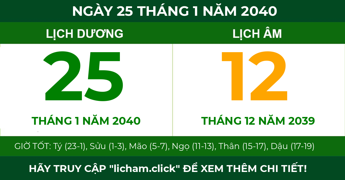 lịch âm ngày 25 tháng 1 năm 2040