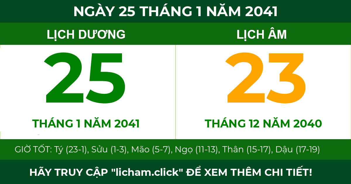 lịch âm ngày 25 tháng 1 năm 2041