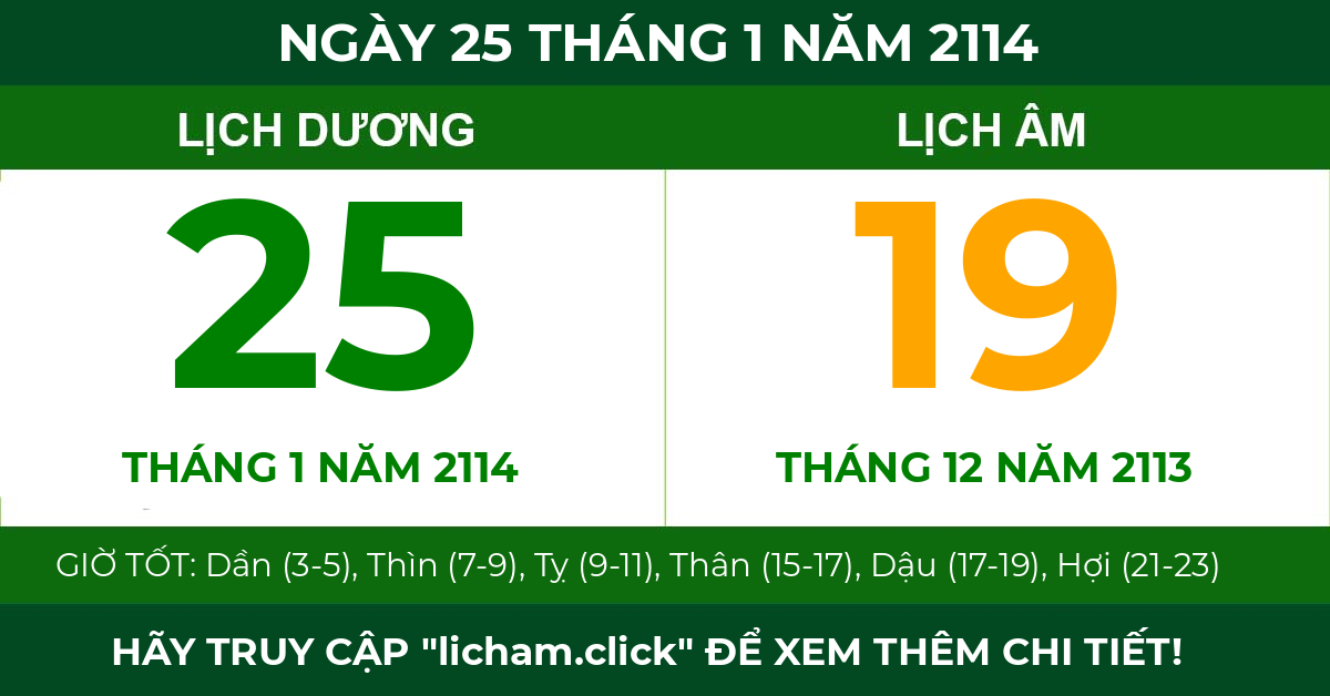 lịch âm ngày 25 tháng 1 năm 2114