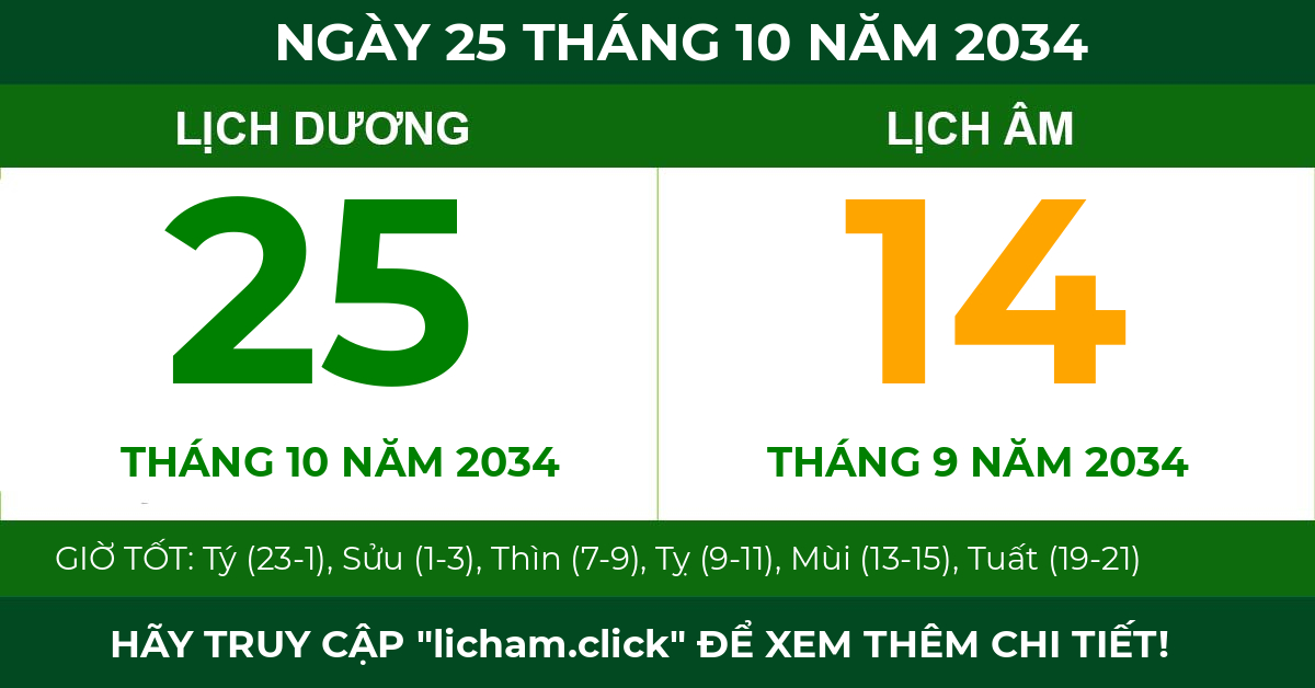 lịch âm ngày 25 tháng 10 năm 2034
