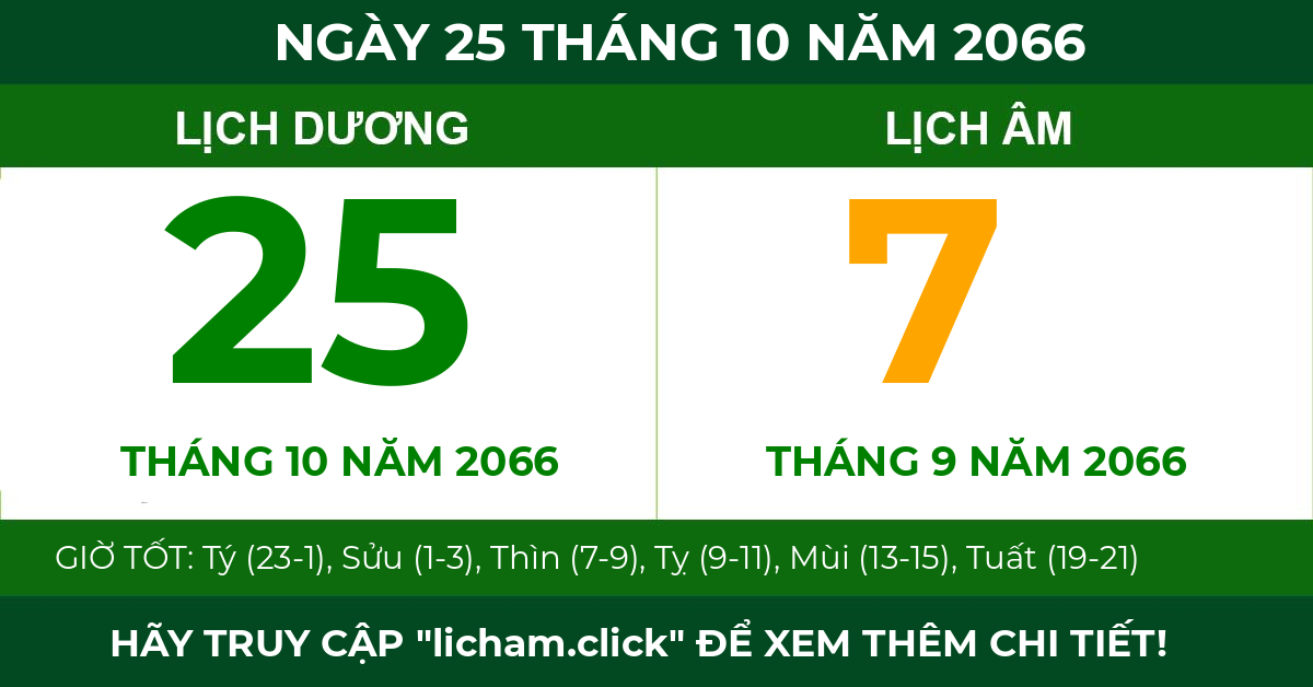 lịch âm ngày 25 tháng 10 năm 2066