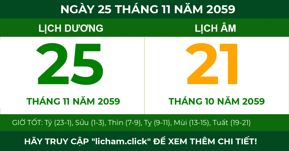 lịch âm ngày 25 tháng 11 năm 2059
